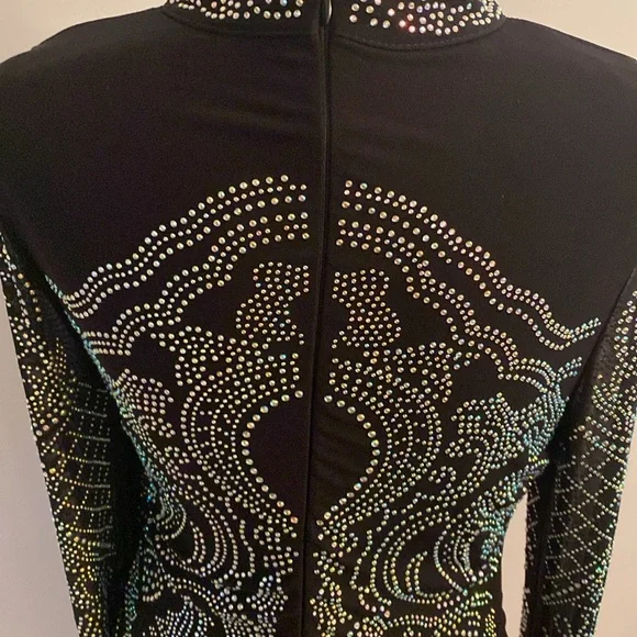 Fashion Nova 1XL black long dress with silver beads - Picture 7 of 13